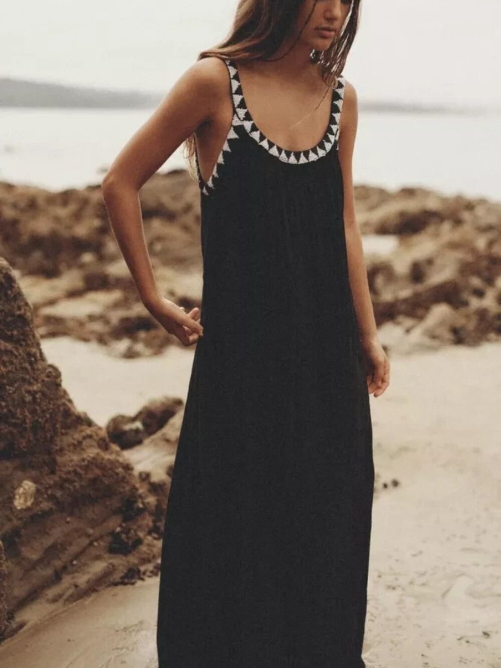 Zara Black Dress w/ Beaded Straps